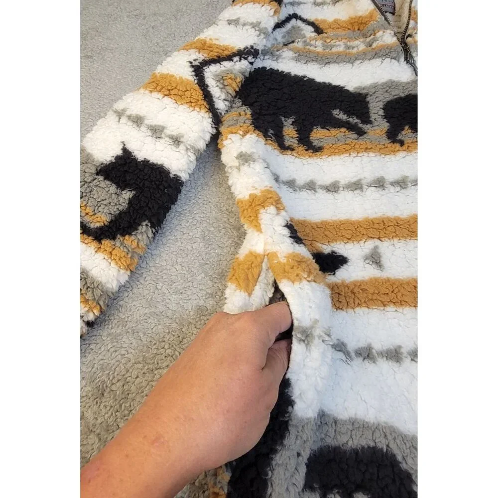 Cabin Fever by Ramatex Sherpa Pullover Bear Sweater - Picture 4 of 15